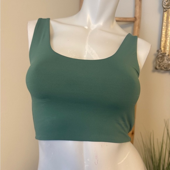 Babaton Sculpt Knit Squareneck Cropped Tank Forest Green Size Small - Picture 3 of 5